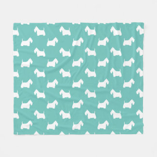 Cobertor De Velo White Scottish Terriers | Scottie Dog Silhouettes