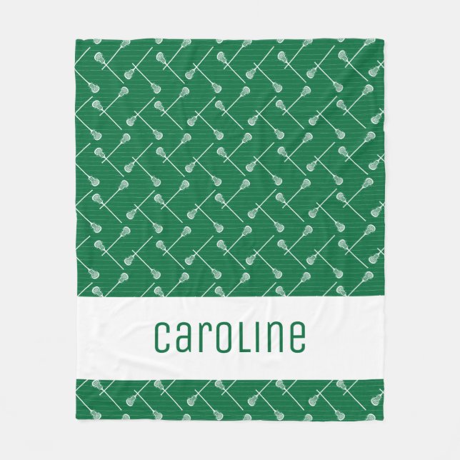 Cobertor De Velo White Sticks Green Lacrosse Padrão (Frente)