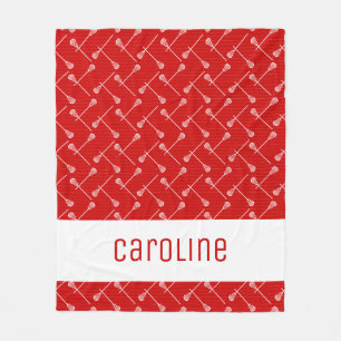 Cobertor De Velo White Sticks Red Lacrosse Padrão