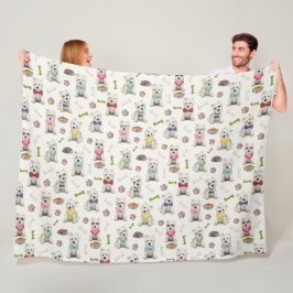 Cobertor De Velo White Westies com Acessórios Whimsical