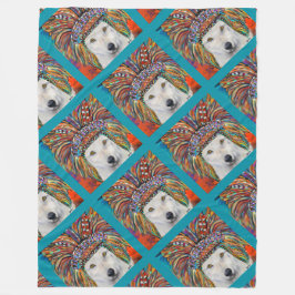 Cobertor De Velo White Wolf Art