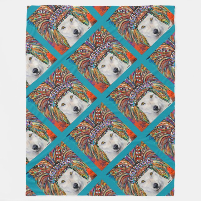 Cobertor De Velo White Wolf Art (Frente)