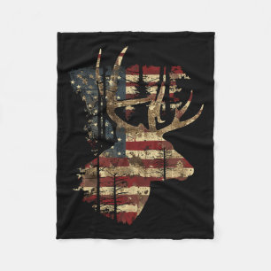 Cobertor De Velo Whitetail Buck Deer Hunting 4 De Julho Americano