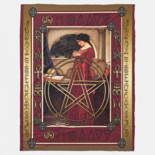 Cobertor De Velo Wicca Pentacle Fleece Blanket
