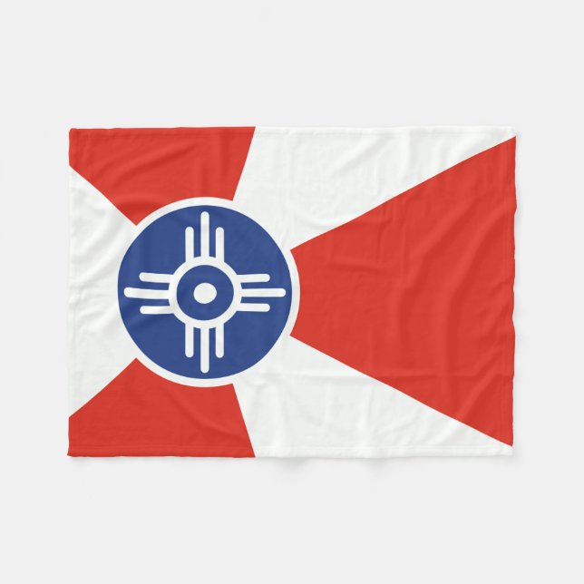 Cobertor De Velo Wichita Kansas ICT Flag (Frente (Horizontal))