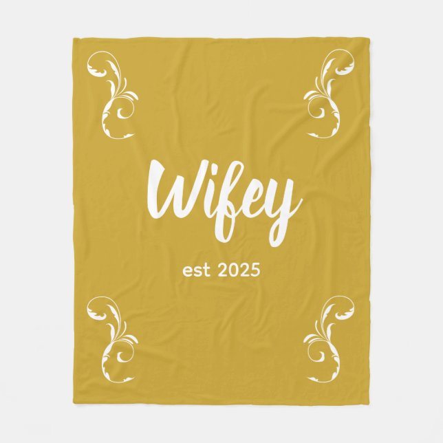 Cobertor De Velo Wifey Custom Gold Bride, Fiance Gift (Frente)