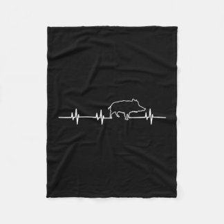 Cobertor De Velo Wild Boar Heartbeat Ekg Hog Hunter Hunt Hunting