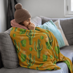 Cobertor De Velo Wild Cactus Pattern