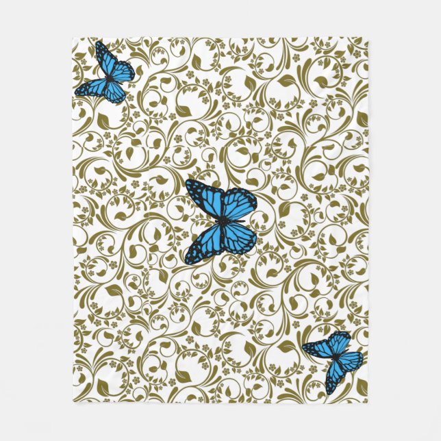 Cobertor De Velo Wild Romantic Field Blue butterflies (Frente)