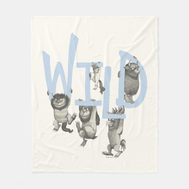 Cobertor De Velo WILD | Wild Things e Max - Azul (Frente)