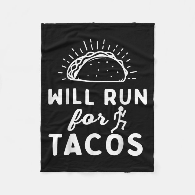 Cobertor De Velo Will Run For Tacos - Motivation Fitness Life  (Frente)