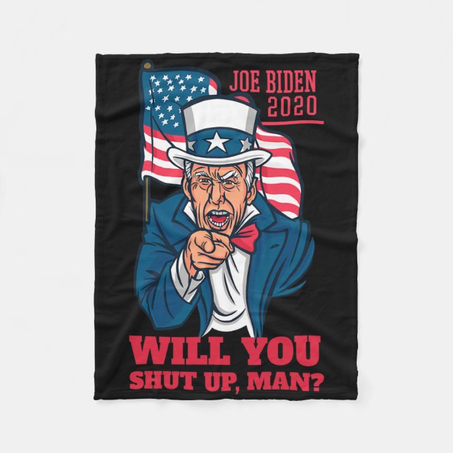 Cobertor De Velo Will You Shut Up Man Trump-biden First Debate 2020 (Frente)