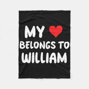 Cobertor De Velo William - Meu Coração Pertence a William - Amor