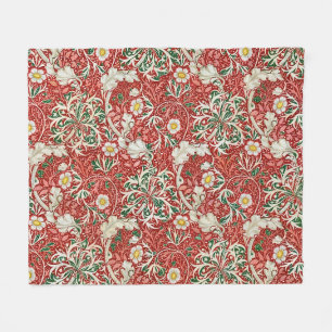 Cobertor De Velo William Morris Algas Flor Antiga Vermelho Verde