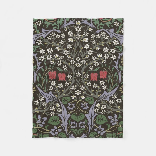 Cobertor De Velo William Morris Blackthorn Tapeçaria Floral (Frente)