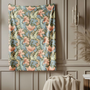 Cobertor De Velo William Morris Blanket Intricate Floral Motifs