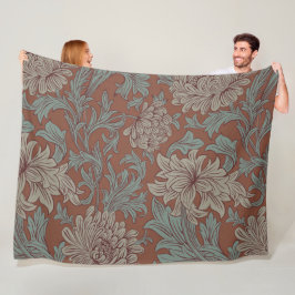 Cobertor De Velo William Morris Chrysanthemum Pattern Fleece Blanke