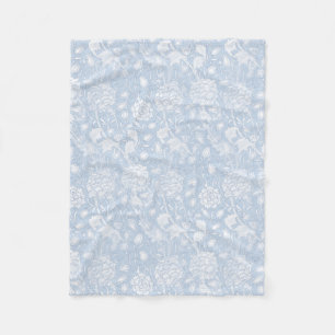 Cobertor De Velo William Morris Floral Patterno em Azul
