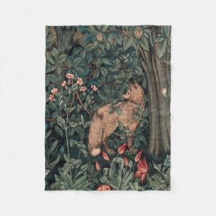 Cobertor De Velo William Morris Greenery Fox Willife