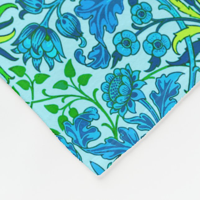 Cobertor De Velo William Morris Hyacinth Impressão, Cerulean Blue (Quina)