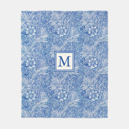 Cobertor De Velo William Morris Marigold Blue Monograma
