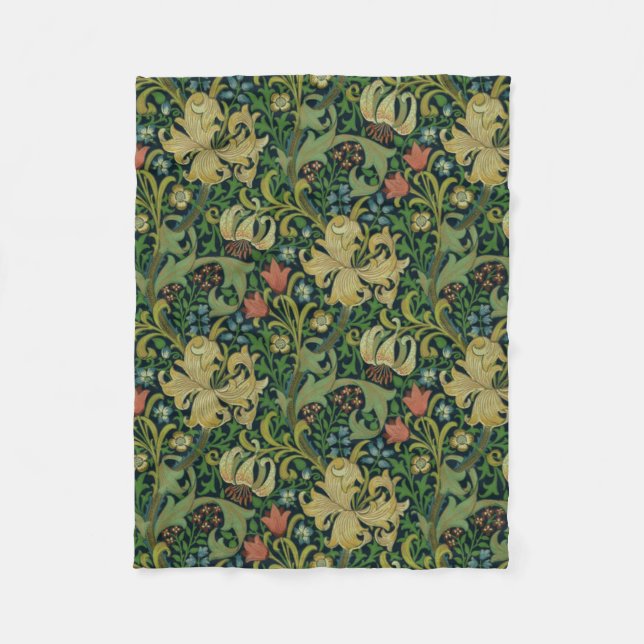 Cobertor De Velo William Morris Ouro Lily (Frente)