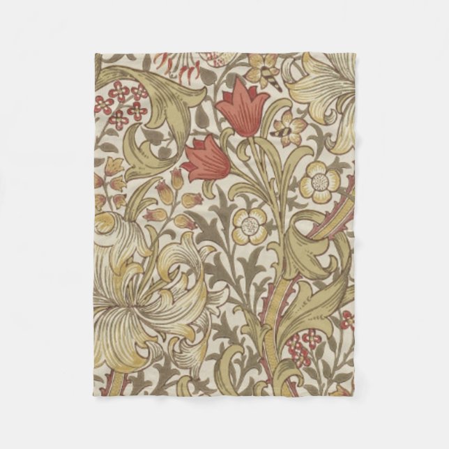 Cobertor De Velo William Morris Ouro Lily (Frente)