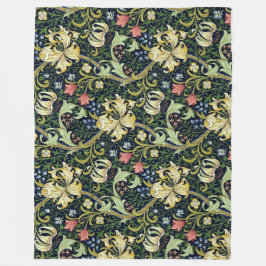 Cobertor De Velo William Morris Ouro Lily Floral Patterno
