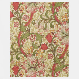 Cobertor De Velo William Morris Ouro Lily Floral Patterno
