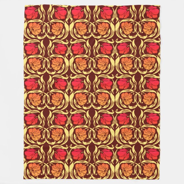 Cobertor De Velo William Morris Pimpernel, Rust Orange e Brown (Frente)