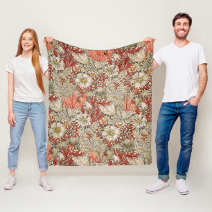Cobertor De Velo William Morris Primavera Compton Flor Vintage Verm