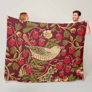 Cobertor De Velo William Morris Strawberry Thef Fleece Blanket
