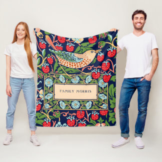 Cobertor De Velo William Morris Strawberry Thef Fleece Blanket
