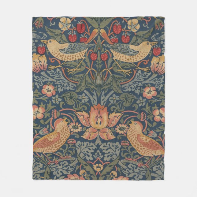 Cobertor De Velo William Morris Strawberry Theves Birds (Frente)