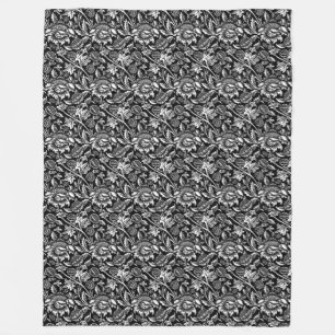 Cobertor De Velo William Morris Sunflower, Black and White