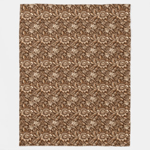 Cobertor De Velo William Morris Sunflower, Chocolate Brown & Beige