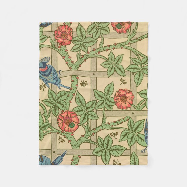 Cobertor De Velo William Morris Trellis Classic Wallpaper Design (Frente)