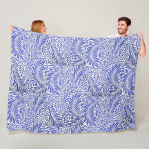 William Morris Vintage Padrão Floral Azul Branco