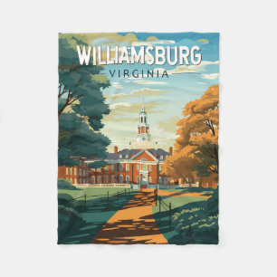 Cobertor De Velo Williamsburg Virginia Viagem Art Vintage