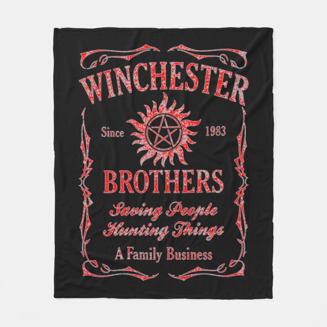 Cobertor De Velo Winchester Brothers Desde 1983 (Vermelho) (Frente)