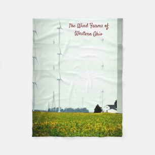 Cobertor De Velo Windmills of Western Ohio Fleece Blanket