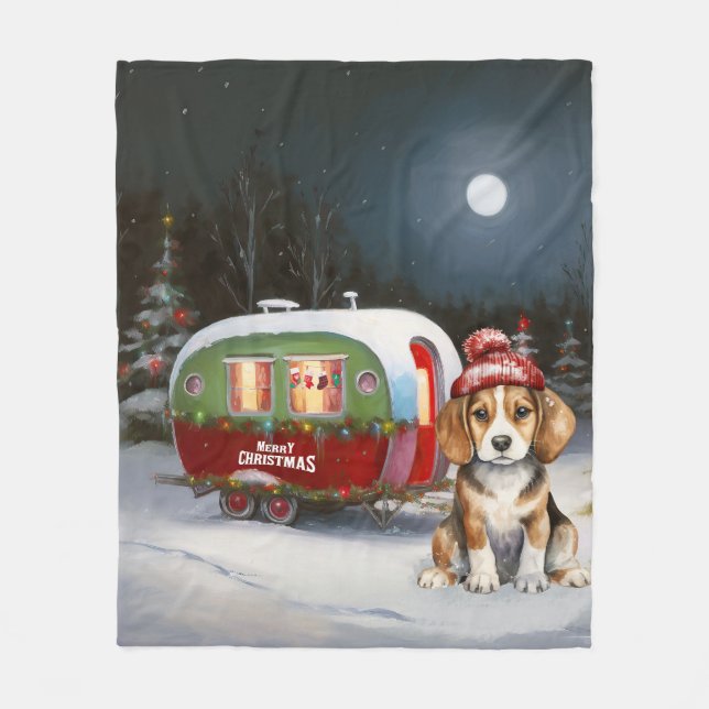Cobertor De Velo Winter Beagle Caravan Christmas Adventure (Frente)