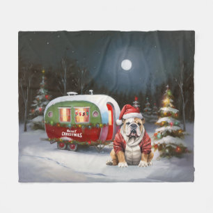 Cobertor De Velo Winter Bulldog Caravan Christmas Adventure