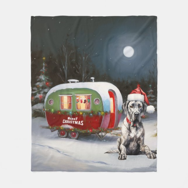 Cobertor De Velo Winter Great Dane Caravan Christmas Adventure (Frente)