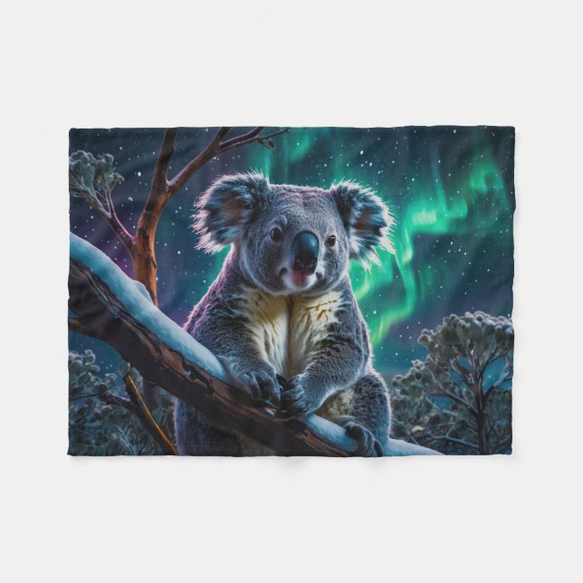 Cobertor De Velo Winter Koala e Southern Lights (Frente (Horizontal))