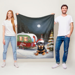 Cobertor De Velo Winter Rottweiler Caravan Christmas Adventure