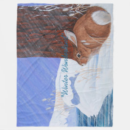 Cobertor De Velo Winter Wonderland ... Brrr... Bunny Fleece Blanket