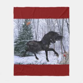 Cobertor De Velo Winter Wonderland Friesian Horse Blanket