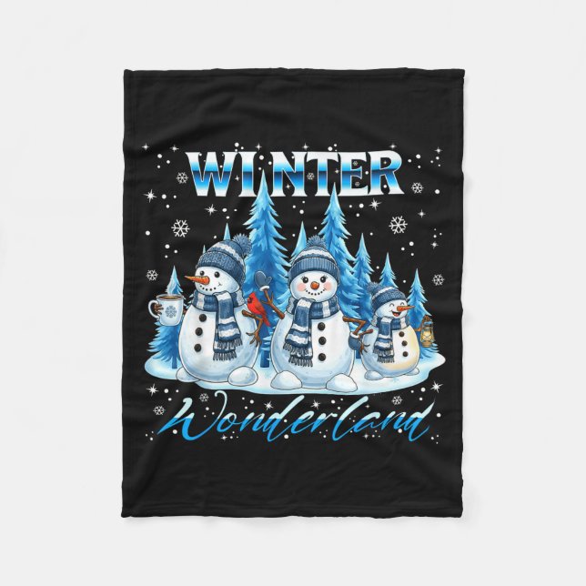 Cobertor De Velo Winter Wonderland Snowman Family Snowflake Cozy Wi (Frente)