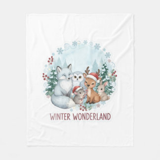 Cobertor De Velo Winter Woodland Creatures Cozy Fleece Blanket